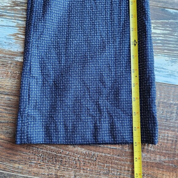 Hugo Boss 100% Wool Straight Wide Leg Dress Pants Zip Check Blue - Picture 9 of 12